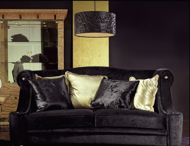 Two-seater sofa upholstered in textile Orpheo, Elledue