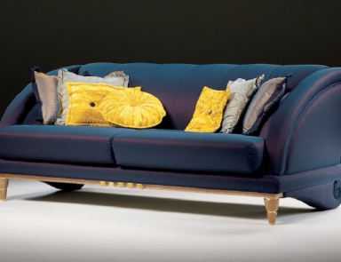 Two-seater sofa upholstered in textile Rokko, Elledue