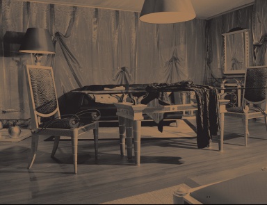 Dining table with glass top Rokko, Elledue