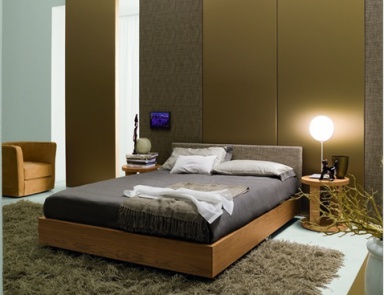 Double bed upholstered in leather or fabric Jacopo, Mobileffe