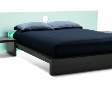 Double bed with glass headboard Le Notti, Mobileffe