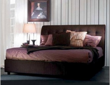 Double bed upholstered in leather or fabric Marais, Mobileffe