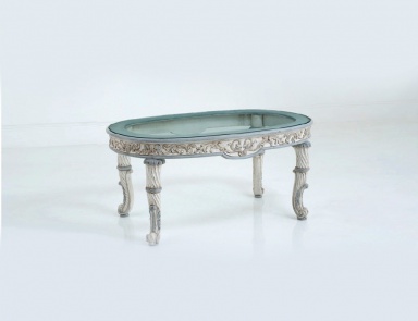 Coffee table with oval glass top, Chelini