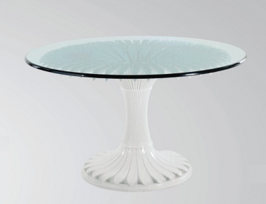 Dining table with round glass top, Chelini