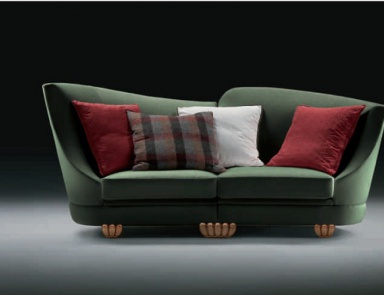 Two-seater sofa upholstered in textiles, Elledue