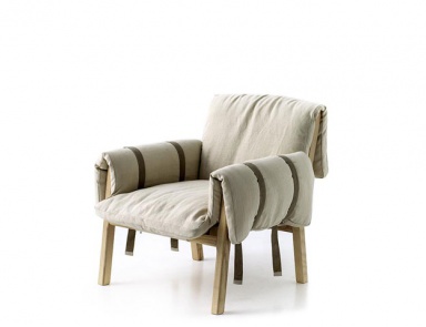 Armchair in fabric Strapped, Moroso