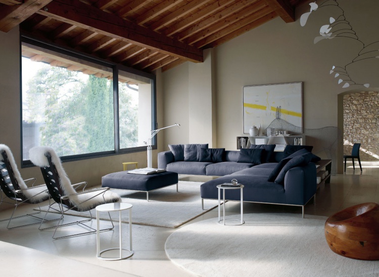 A MODULAR SOFA ON A FRAME OF METAL OF FRANK, B&B ITALIA