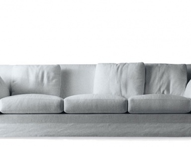 Sofa wooden frame upholstered in leather or fabric Orazio, Moroso