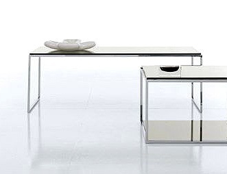 Low table on chrome frame, Eolo and Basic - Presotto