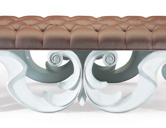 Bench with frame made from natural wood Naxos, Christopher Guy (Harrison & Gil)