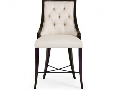 Chair made of natural wood in Megeve fabric, Christopher Guy (Harrison & Gil)