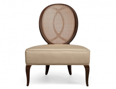 Chair made of natural wood in leather upholstery La Pausa, Christopher Guy (Harrison & Gil)
