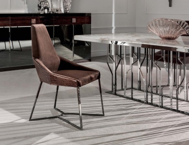 Chair with metal frame Miu, Longhi