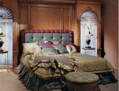 Double bed with upholstered high headboard, Michelle - Provasi