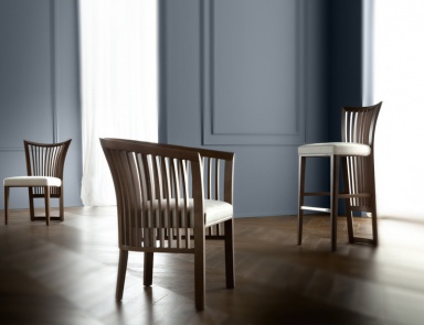 Chair with frame in natural wood ALLUSION, Costantini Pietro