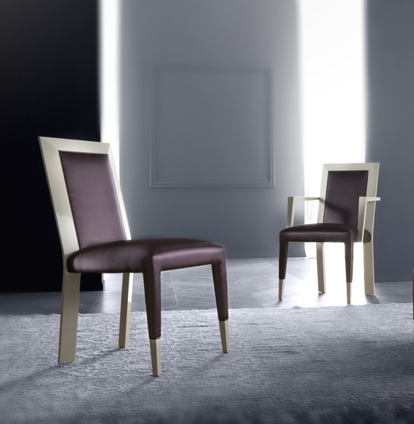 Chair with a frame made of natural wood in fabric FASHION, Costantini ...