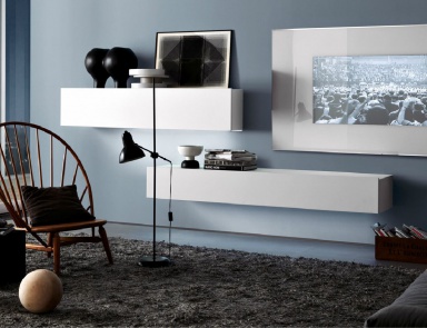 Rack in white wood and glass Tao10, MisuraEmme