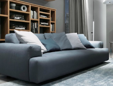 Three-seater sofa on wooden frame Norma, MisuraEmme