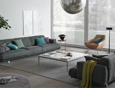 Three-seater sofa with metal legs Madison, MisuraEmme