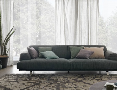 Two-seater sofa with metal legs Madison, MisuraEmme