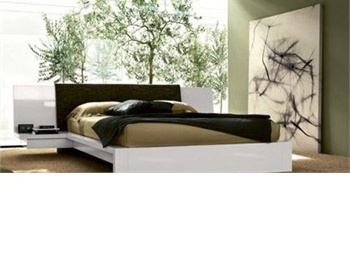 Bed with suspended bedside tables, Kimi - Presotto