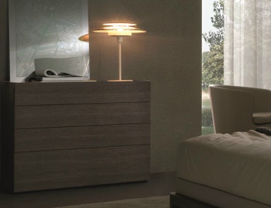 The drawers in the finish oak top with a frosted glass Cube, MisuraEmme