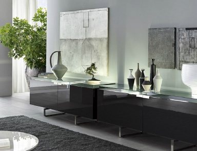 Sideboard lacquered with metal legs Grand Palais, MisuraEmme