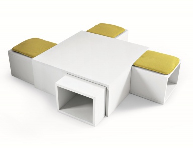 Coffee table with pull-out containers 1+4, MisuraEmme