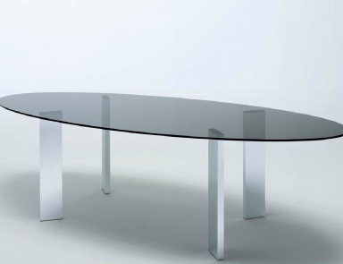 Dining table with oval glass top Taul, MisuraEmme
