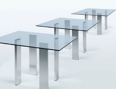 Dining table with square glass top Taul, MisuraEmme