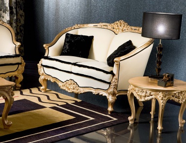 Double sofa Adone in the textile upholstery, Silik