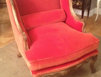 Chair with fabric upholstery Regency Bergere, Moissonnier