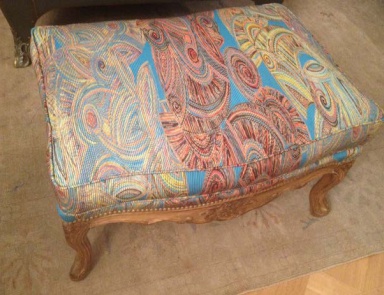 Pouf with fabric upholstery Regency Bergere, Moissonnier