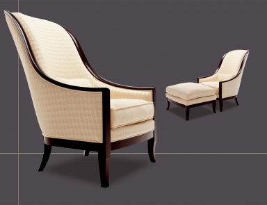 Chair with Ottoman Lisia, Busnelli Adamo