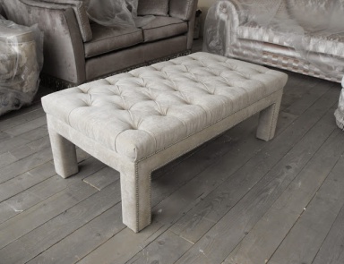 Pouf with frame in natural wood Giasone, TreCi Salotti