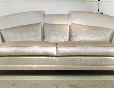 The sofa in the upholstery fabric in pearl color Mexico, Casali