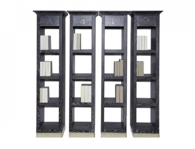 The rack is made of solid oak with open shelves, Chelini