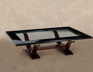 Coffee table with glass top on figured legs Casali