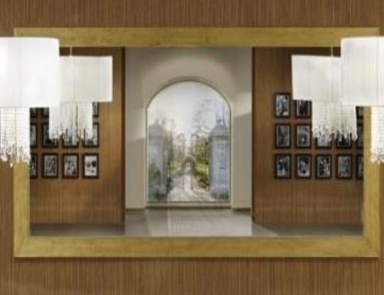 Mirror with gold leaf detailing Thun, Poles Salotti.