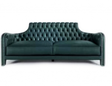 Sofa in leather upholstery with stitch-Capito Richmond, Poles Salotti