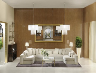 The modular sofa in velvet upholstery in ivory Triology, Poles Salotti