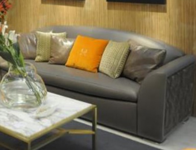 Sofa upholstered in leather and nubuck Cardiff, Poles Salotti.