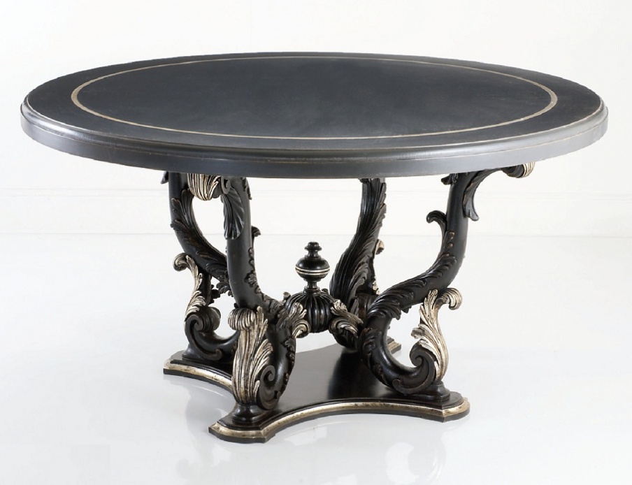 The round table on carved legs handmade Chelini - Luxury furniture MR