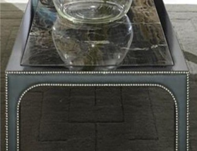 Coffee table in leather, Richmond, Poles Salotti