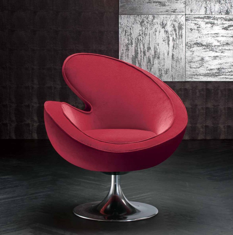 Chair on a swivel base, Iris - Pacini & Cappellini