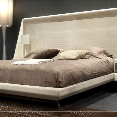 Bedroom set finish oak veneer and leather sand color V007, Formitalia ...