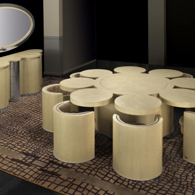 The mirror is A round Dining