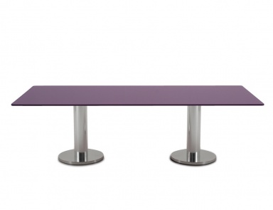 Dining table on an aluminum base Croma, Edra