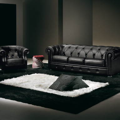 Double leather sofa CHOPIN