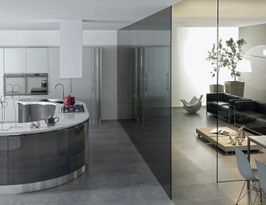 Kitchen (kitchen set) with a semi-circular island Volare, Aran Cucine